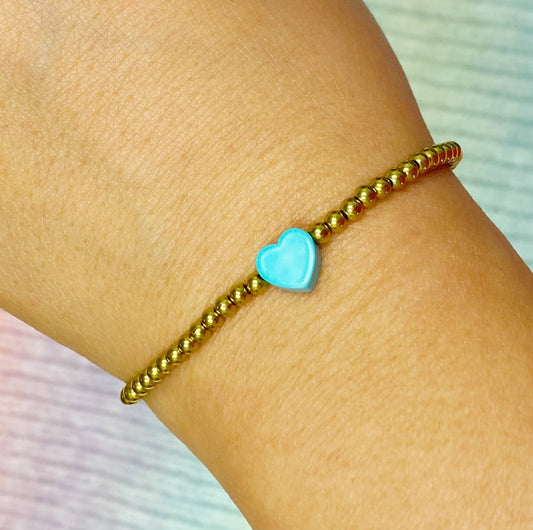 So Very Loved Heart Bracelet Blue