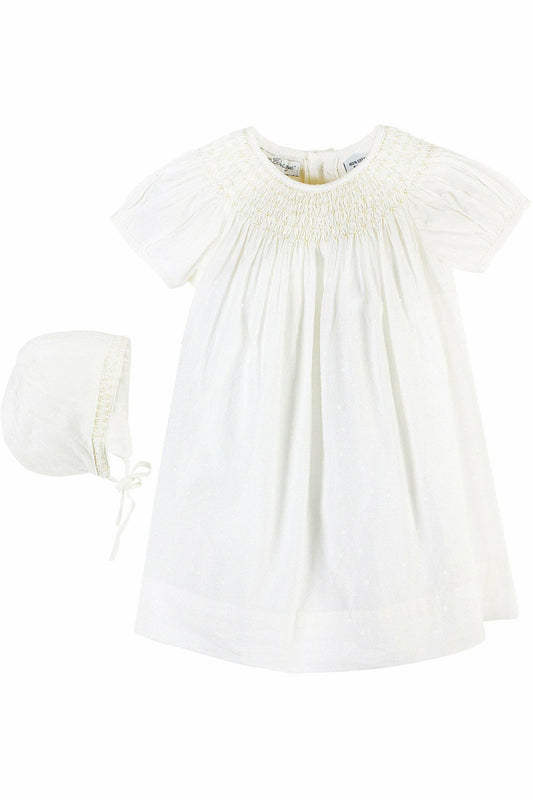 Carriage Boutique Baby Girls Classic Christening Bishop Dress & Bonnet